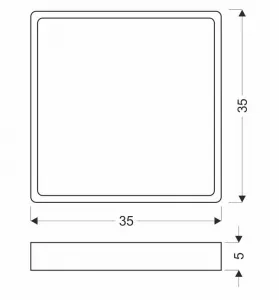 Stropné svietidlo Quattro, štvorcové, mosadzné, 35x35, 18W LED, biele tienidlo 4000K