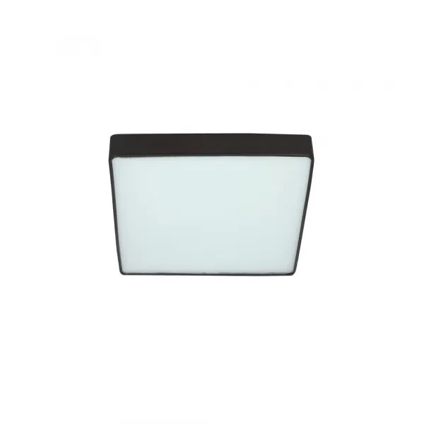 Stropné svietidlo Quattro, štvorcové stropné svietidlo, čierne, 35x35, 18W LED, biele tienidlo 4000K