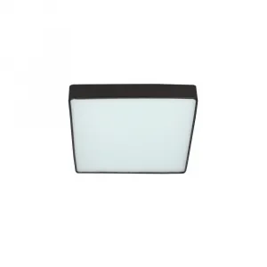 Stropné svietidlo Quattro, štvorcové stropné svietidlo, čierne, 35x35, 18W LED, biele tienidlo 4000K