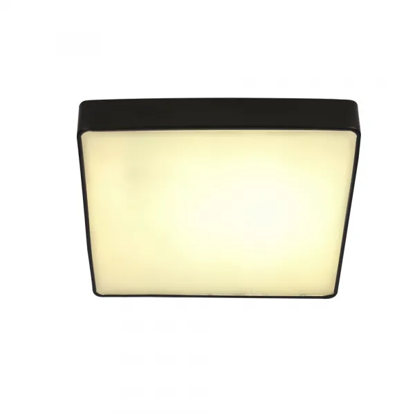 Stropné svietidlo Quattro, štvorcové stropné svietidlo, čierne, 35x35, 18W LED, biele tienidlo 4000K