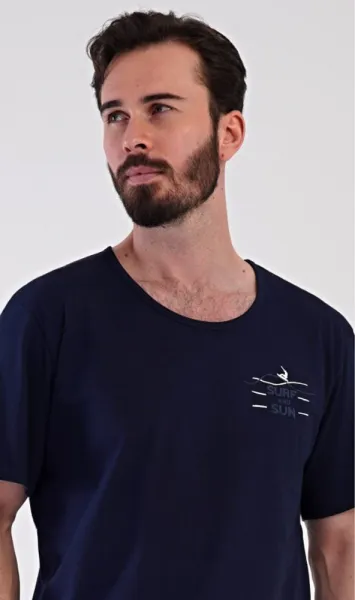 Tmavomodré krátke pánske pyžamo Surf