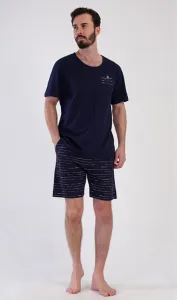 Tmavomodré krátke pánske pyžamo Surf