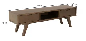 Actona TV stolík A-LINE 150 cm dub dymový