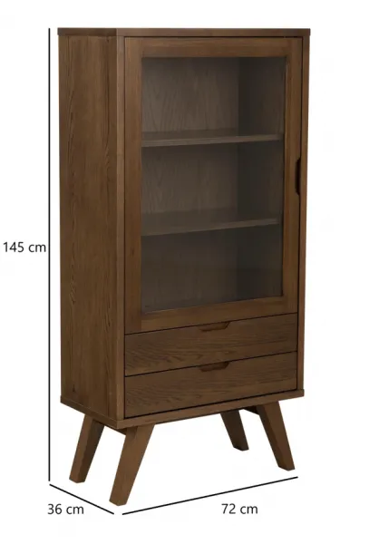 Actona Vitrína A-LINE 145 cm dymový dub