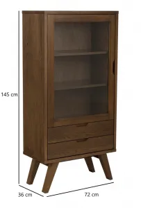 Actona Vitrína A-LINE 145 cm dymový dub