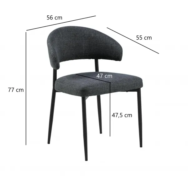 Actona Jídelní židle Edina tmavě šedá