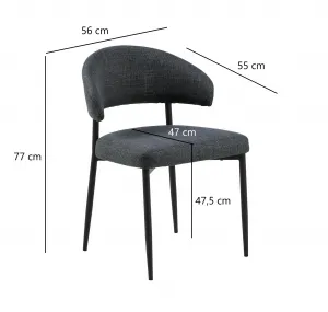 Actona Jídelní židle Edina tmavě šedá