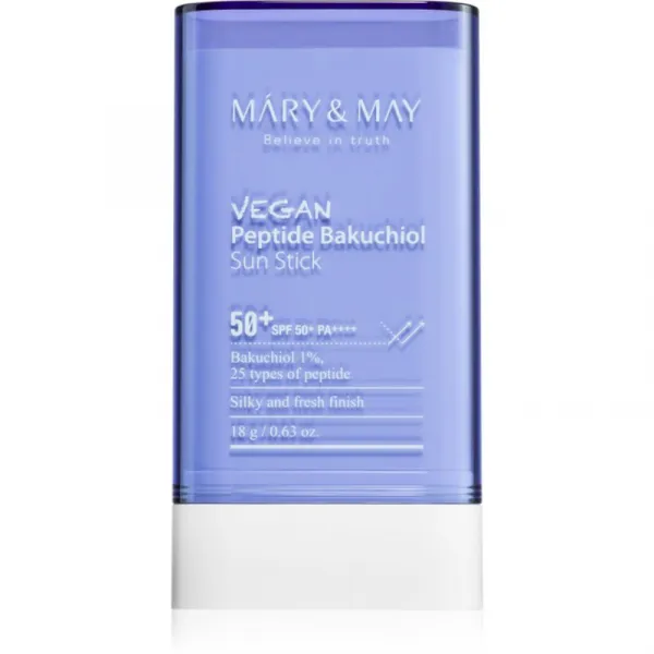 Mary&May Peptide Bakuchiol Sun Stick opaľovací krém v tyčinke s protivráskovým účinkom SPF 50+ 18 g