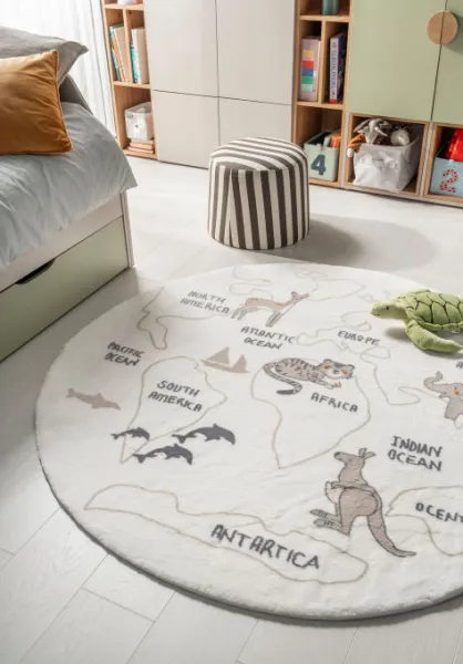 Koberec SOFTY Kids Animals World kruh