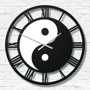Nástenné hodiny s obrazom Jin jang