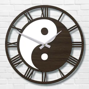 Nástenné hodiny s obrazom Jin jang