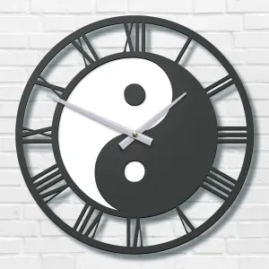 Nástenné hodiny s obrazom Jin jang