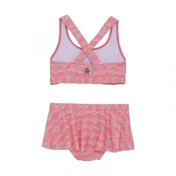 Dievčenské plavky COLOR KIDS Bikini W. frills & Skirt, AOP-5039-Plumeria