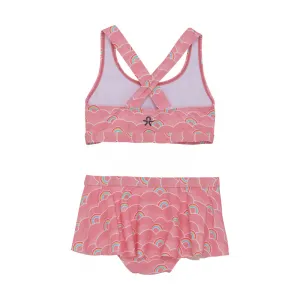 Dievčenské plavky COLOR KIDS Bikini W. frills & Skirt, AOP-5039-Plumeria