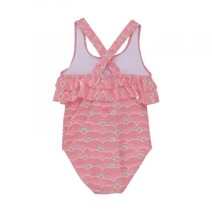 Dievčenské plavky COLOR KIDS Swimsuit W. frills, AOP-5039-Plumeria