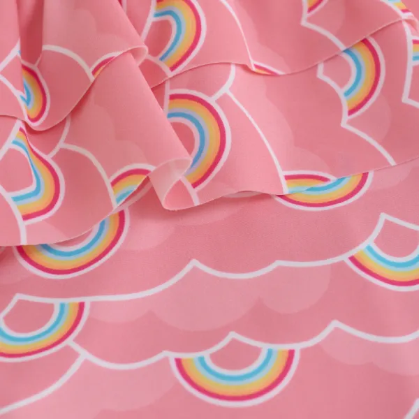 Dievčenské plavky COLOR KIDS Swimsuit W. frills, AOP-5039-Plumeria