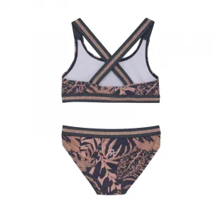 Dievčenské plavky COLOR KIDS Bikini W. Contrast Straps, AOP-5077-Coral Blush