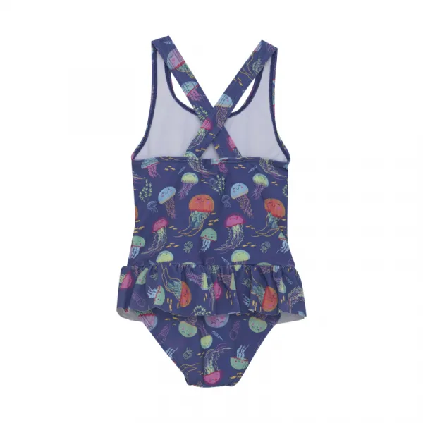 Dievčenské plavky COLOR KIDS Swimsuit W. Skirt, AOP-6149-Marlin