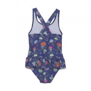 Dievčenské plavky COLOR KIDS Swimsuit W. Skirt, AOP-6149-Marlin
