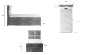 ArtElta Čalúnená jednolôžková posteľ RIVIA | 90 x 200 cm Farba: Monolith 37
