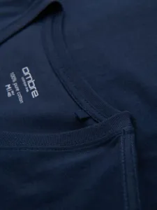 Pánske tričko na leto v výstrihom tmavomodré
