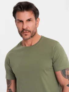 Klasické pánske tričko s krátkym rukávom khaki
