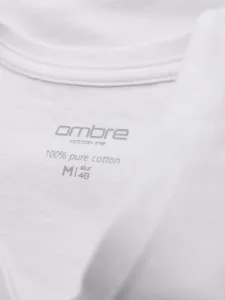 Pánske tričko na leto v výstrihom biele