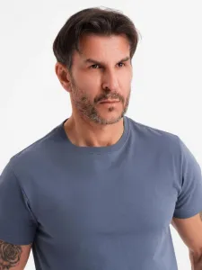 Klasické pánske tričko s krátkym rukávom denim