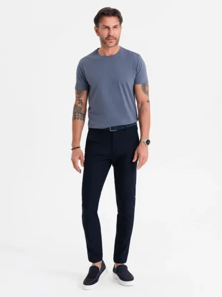 Klasické pánske tričko s krátkym rukávom denim