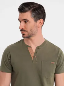 Pánske tričko s krátkym rukávom olivové