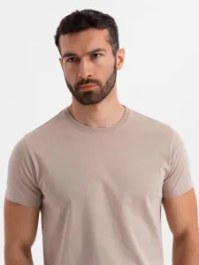 Klasické pánske tričko s krátkym rukávom pieskové