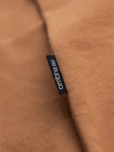 Pánske tričko na leto v výstrihom hnedé
