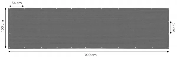 MultiGarden Balkonová zástěna Shadex 100x700 cm šedá