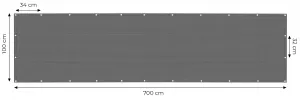 MultiGarden Balkonová zástěna Shadex 100x700 cm šedá