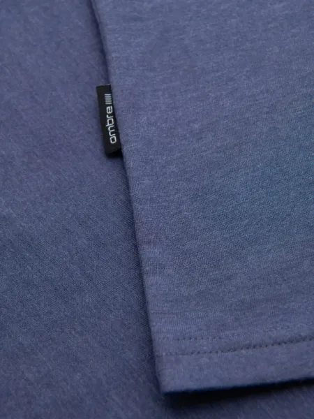 Pánske tričko na leto v výstrihom modré/melírované