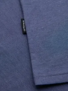 Pánske tričko na leto v výstrihom modré/melírované