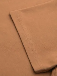 Klasické pánske tričko s krátkym rukávom hnedé