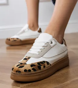 Gemre Biele tenisky s leopardím doplnkom Meril