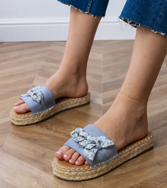 Gemre Modré espadrilky s mašľou Kartis