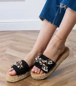 Gemre Čierne espadrilky s mašľou Kartis