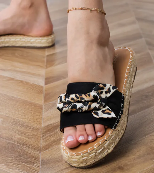 Gemre Čierne espadrilky s mašľou Kartis