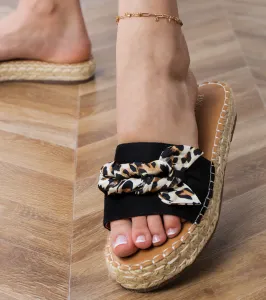 Gemre Čierne espadrilky s mašľou Kartis