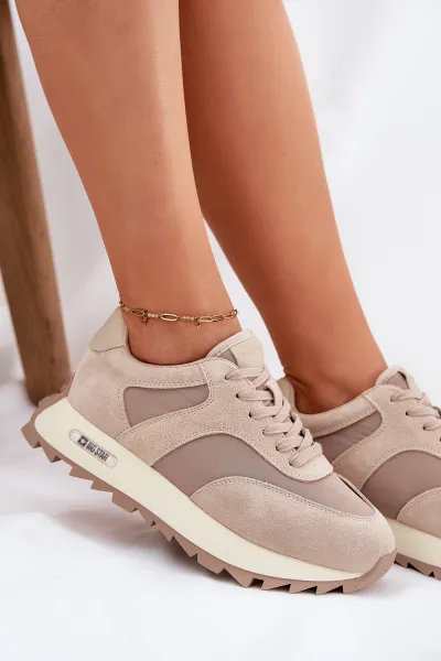 BIG STAR SHOES Semišové Sneakersy Na Platforme Dámske Big Star