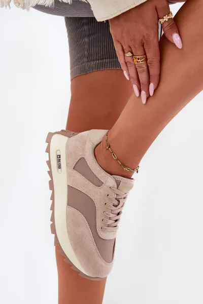 BIG STAR SHOES Semišové Sneakersy Na Platforme Dámske Big Star