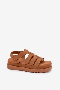 Boto Dámske Sandále Na Platforme Eko Semišové Camel Filisenia