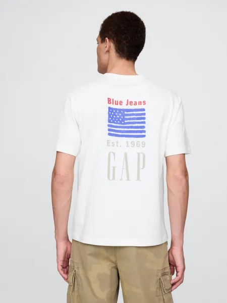GAP  Pánske Tričko s logom Americana 771761-01 Veľkosť: L