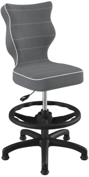 ENTELO Detská stolička Petit Black 3 HC+F s oporným kruhom, sivá Jasmine 33