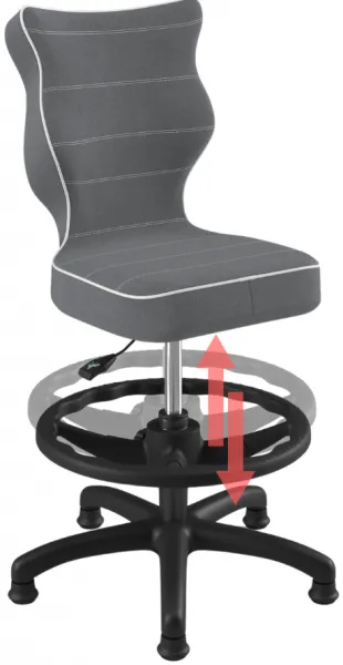 ENTELO Detská stolička Petit Black 3 HC+F s oporným kruhom, sivá Jasmine 33