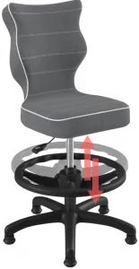 ENTELO Detská stolička Petit Black 3 HC+F s oporným kruhom, sivá Jasmine 33