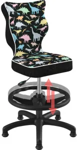 ENTELO Detská stolička Petit Black 3 HC+F s oporným kruhom, dinosaury Storia 30